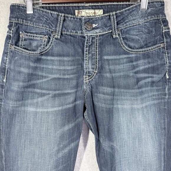 BKE Denim Culture Jeans Womens Sz 28x30 Distressed Stretch Boot Cut Med Wash - Picture 3 of 13